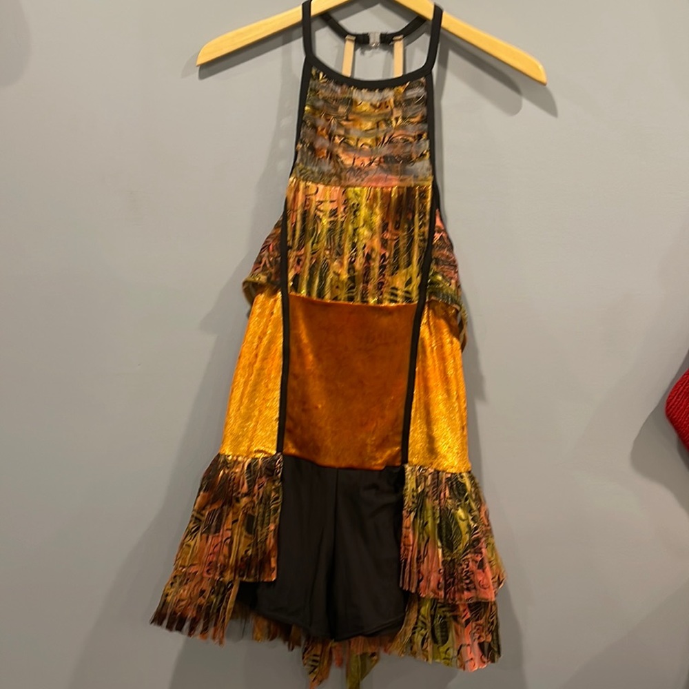 Halter top, one piece dance costume.